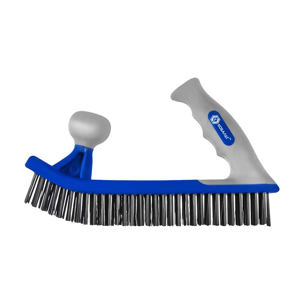 Изображение товара Кордщетка ручная КОБАЛЬТ 5-рядная, стальная, ДВУРУЧНАЯ, 275 мм, пластиковая прорезиненная рукоятка 924-993
