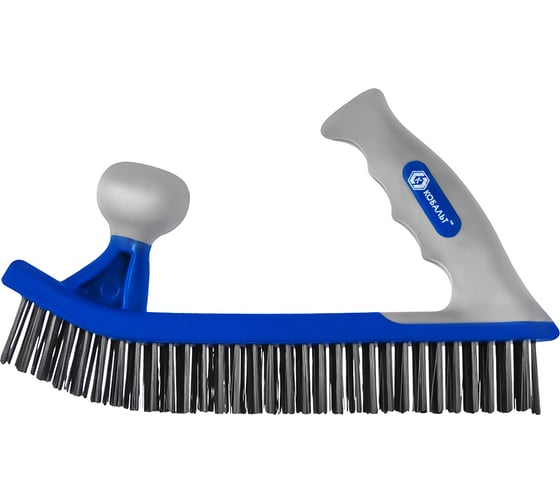 Изображение товара Кордщетка ручная КОБАЛЬТ 5-рядная, стальная, ДВУРУЧНАЯ, 275 мм, пластиковая прорезиненная рукоятка 924-993