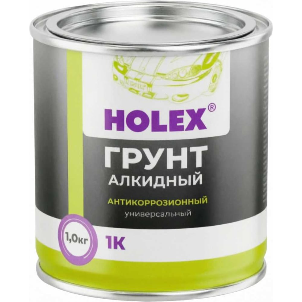 Изображение товара Грунт антикоррозионный алкидный 1К универсальный серый HOLEX 1кг HAS-244634