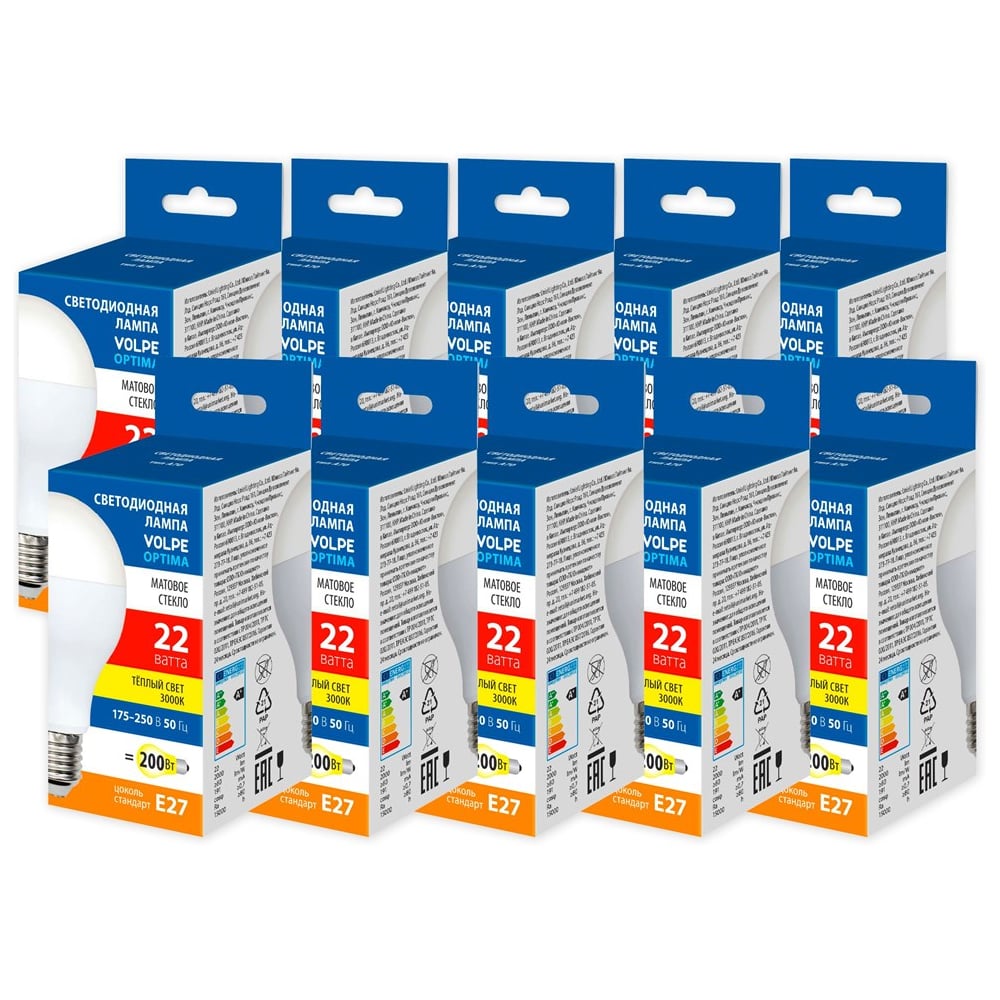 Изображение товара Светодиодная лампа Volpe LED-A70-22W/3000K/E27/FR/SLS