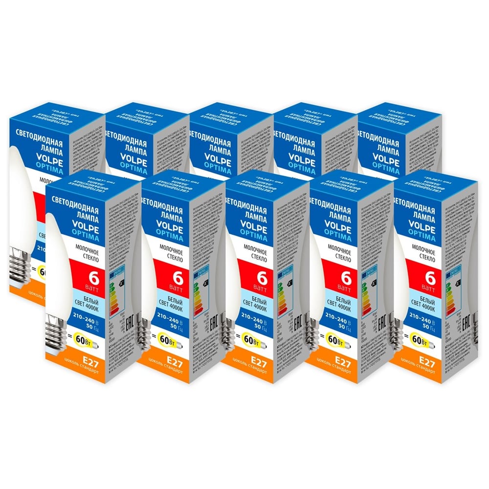 Изображение товара [Свет] Volpe [LED-C35-6W/4000K/E27/FR/SLF] Филаментная свеча 6W 4000K