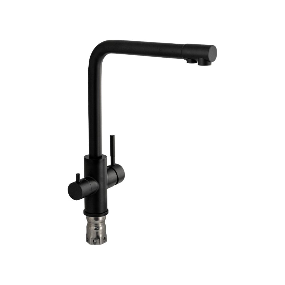 Изображение товара Смеситель САНАКС Магнус для кухни с двойным изливом, матовый черный