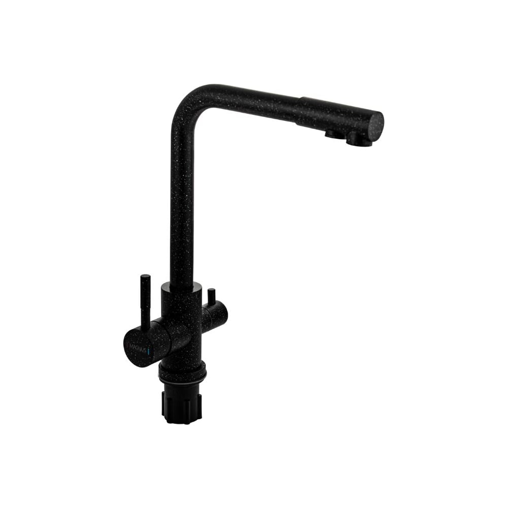 Изображение товара Смеситель Санакс Магнус матовый черный 304, двуизливой, однорычажный