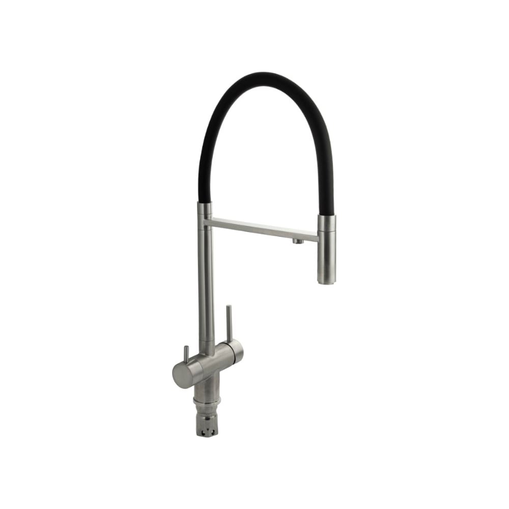 Изображение товара Смеситель САНАКС Магнус — матовый чёрный, однорычажный, двойной выпуск для фильтра