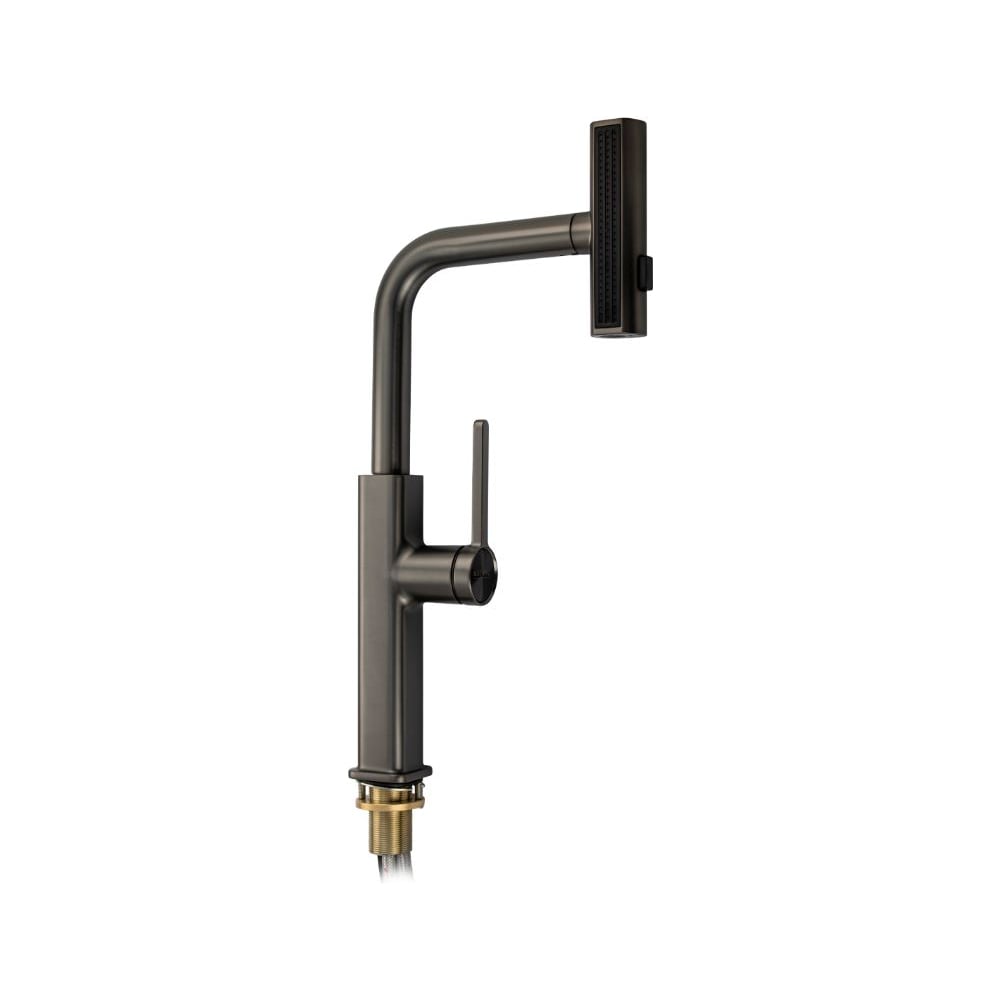 Изображение товара Смеситель кухонный САНАКС серия МАГНУС, шаровый, Г - образный излив вытяжной, корпус из латуни под цвет графита 8264