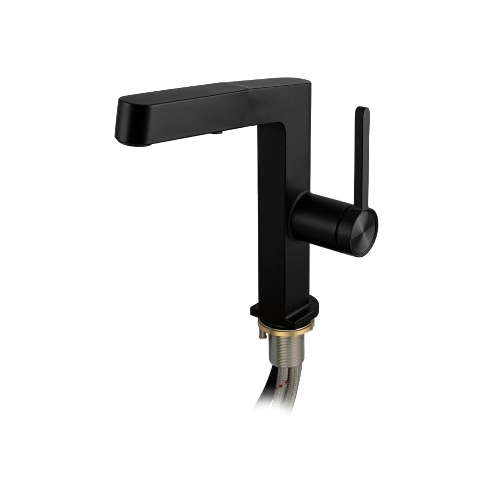 Изображение товара Смеситель кухонный САНАКС серия МАГНУС, шаровый, Г - образный излив вытяжной, корпус из латуни чёрного цвета 8234