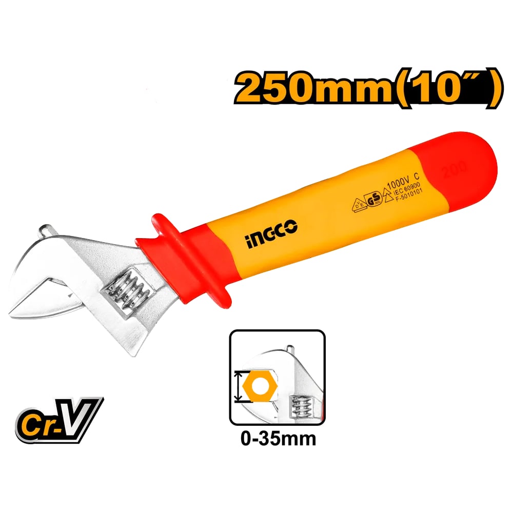 Изображение товара Диэлектрический разводной ключ INGCO HIADW101 250 мм