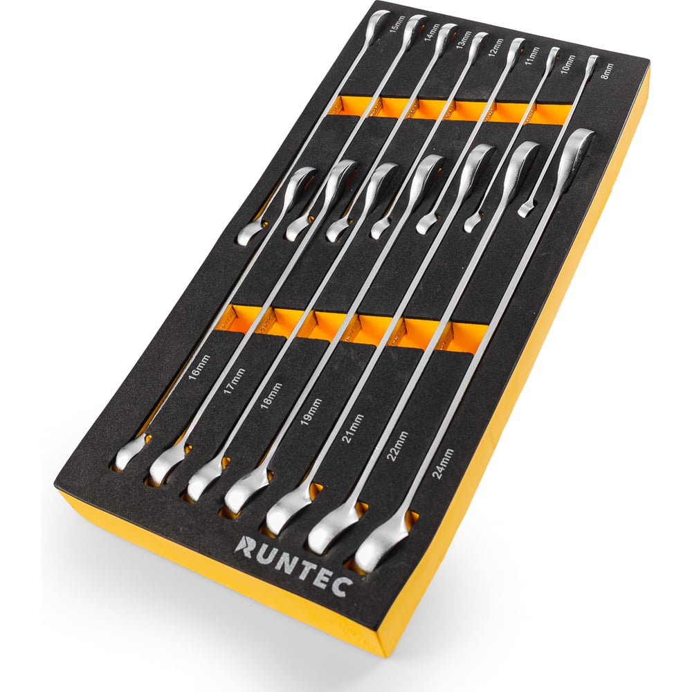 Изображение товара Набор ключей RUNTEC CrV 8-24 мм в ложементе EVA, 14 предметов