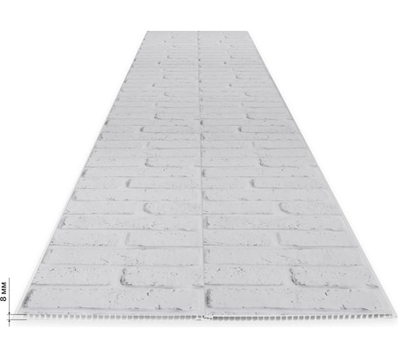 Изображение товара Панель STELLA ПВХ Белый кирпич 347 2,7*0,25 Light 00000009388