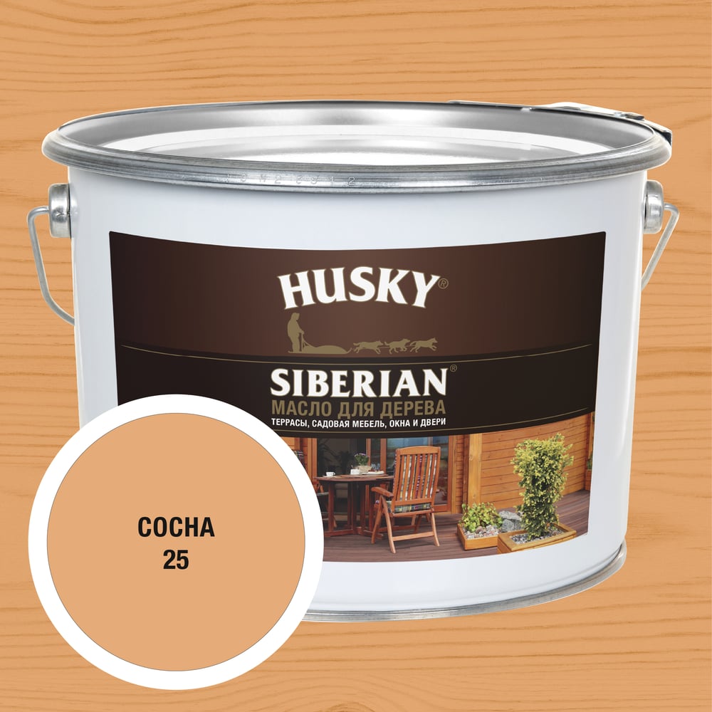 Масло для дерева HUSKY SIBERIAN цвет Сосна 9л 37153