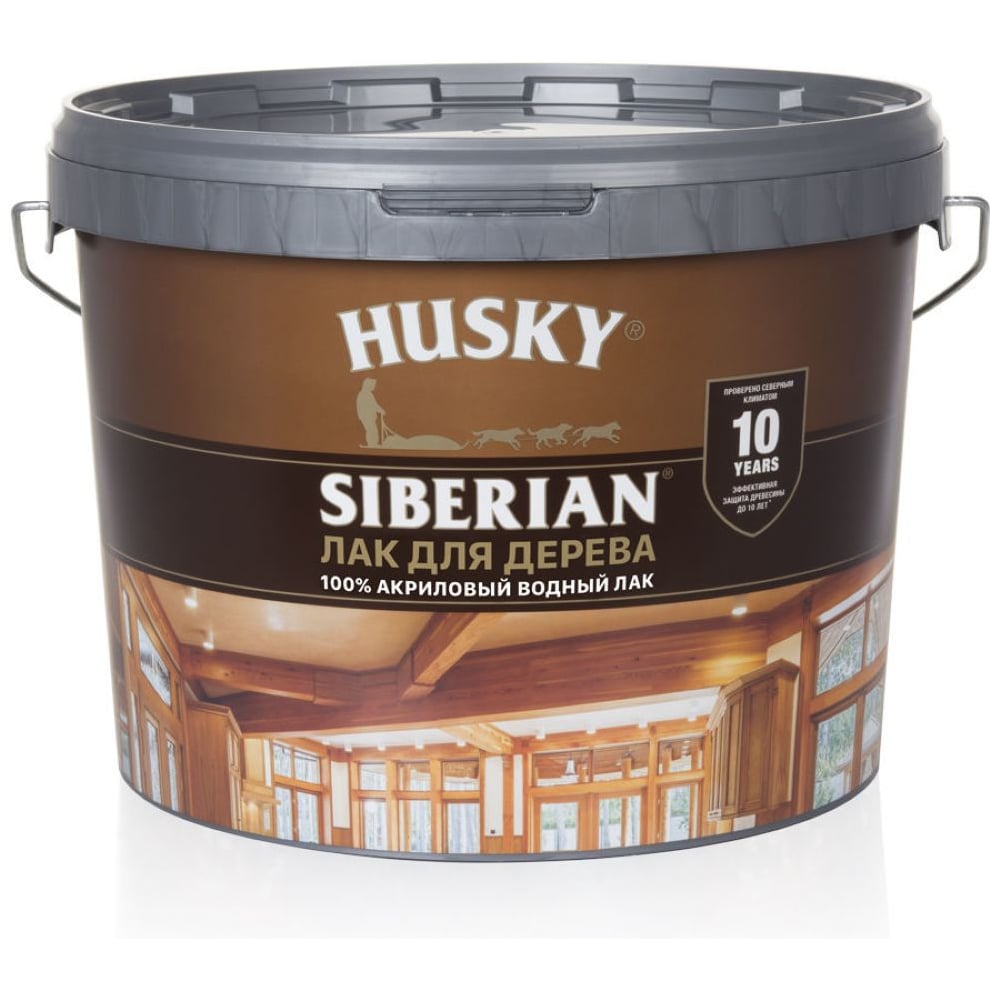 Лак для дерева акриловый HUSKY SIBERIAN цвет Ниагара 9л 37072
