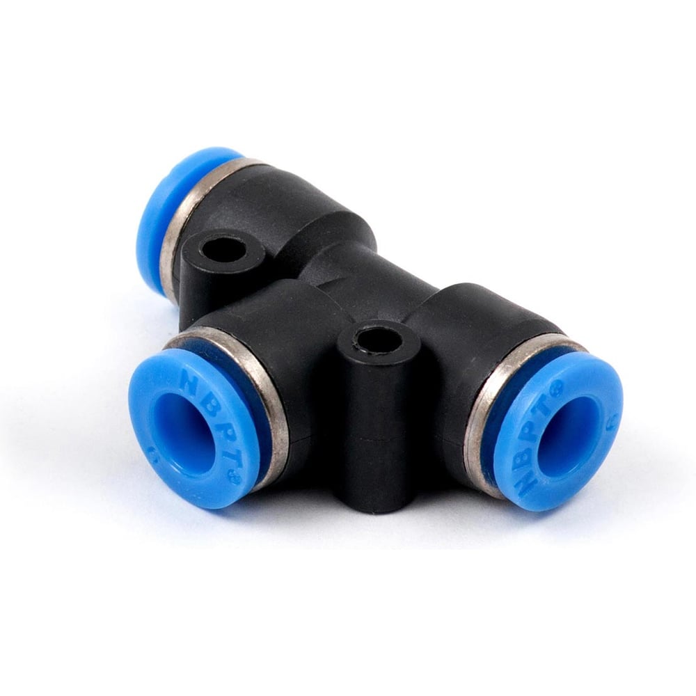 Изображение товара Фитинг пневматический цанговый пластиковый Т-образный HIMPT PUT 6 10 шт 00-00026764