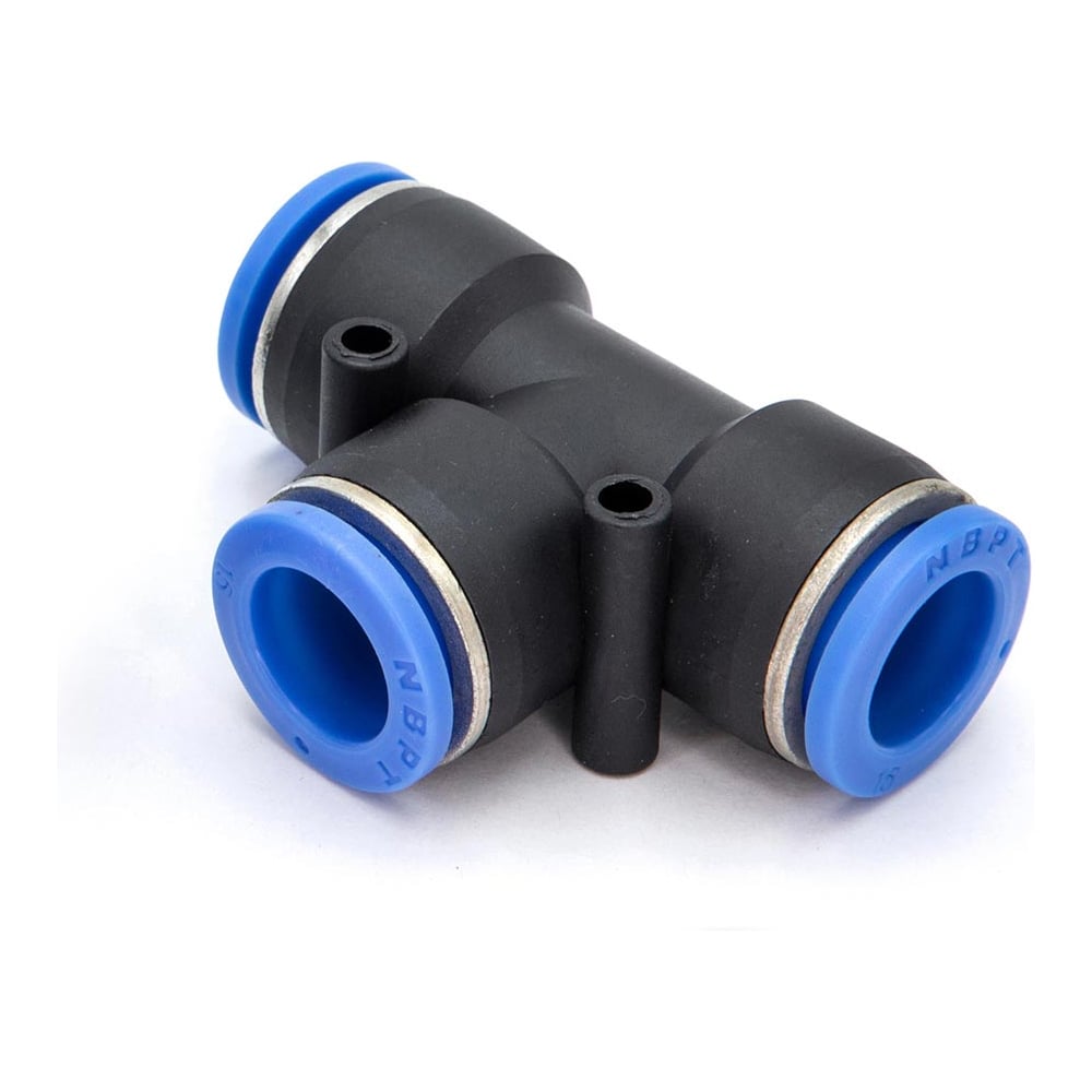 Изображение товара Фитинг пневматический HIMPT PUT 15 Т-образный цанговый (пластик/латунь)