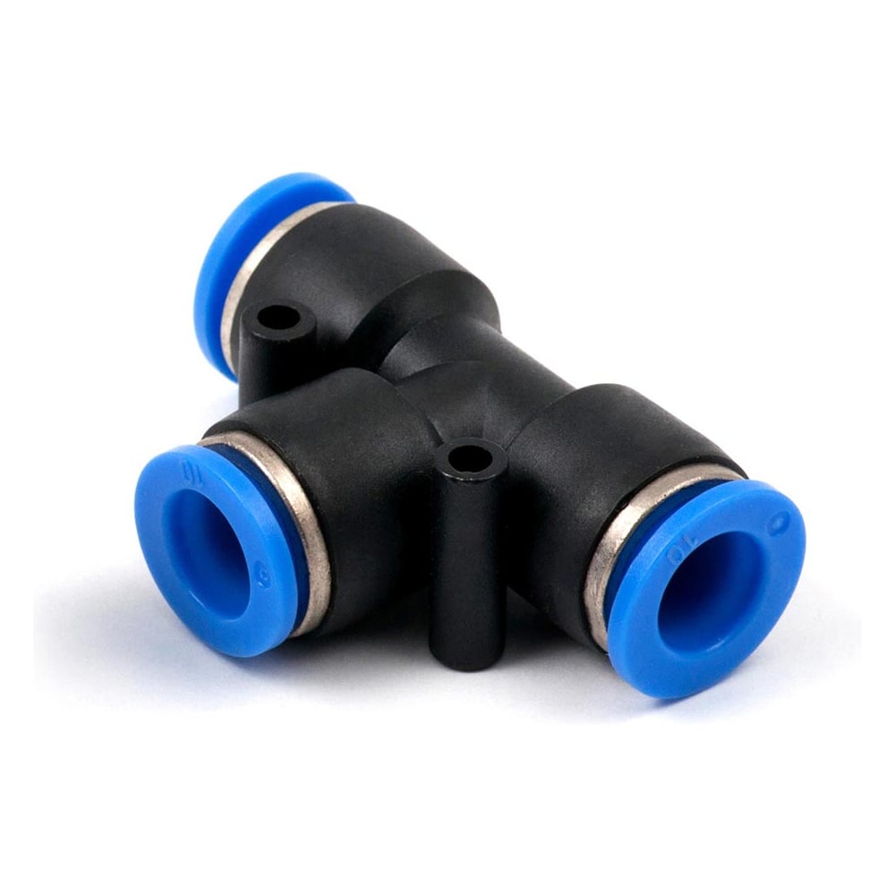 Изображение товара Фитинг пневматический цанговый пластиковый Т-образный HIMPT PUT 10 5 шт 00-00026766