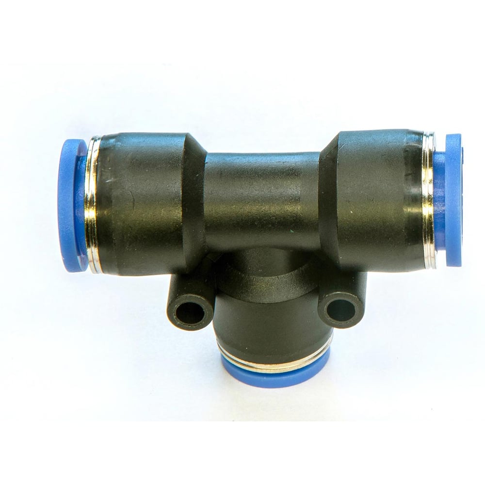 Изображение товара Фитинг пневматический цанговый пластиковый Т-образный переходной HIMPT PUT 12-10 5 шт 00-00026778