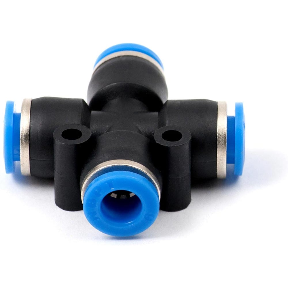 Изображение товара Фитинг пневматический цанговый пластиковый Х-образный HIMPT PZA 6 10 шт 00-00026793