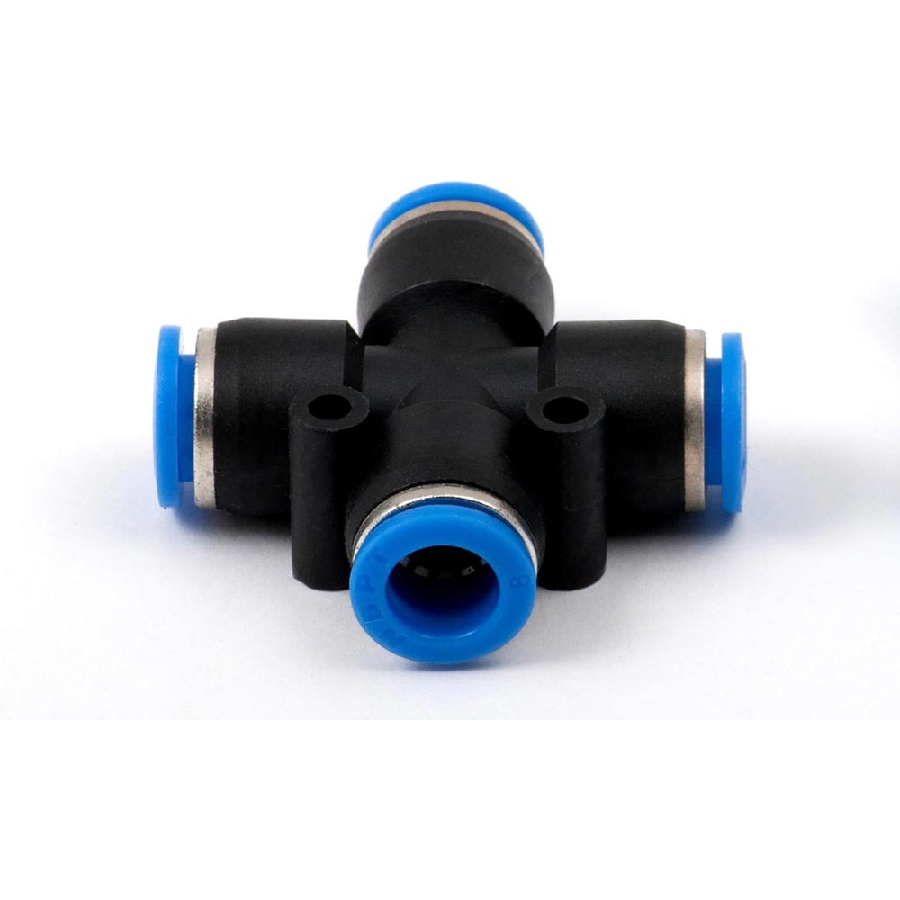 Изображение товара Фитинг пневматический цанговый пластиковый Х-образный HIMPT PZA 8 5 шт 00-00026794