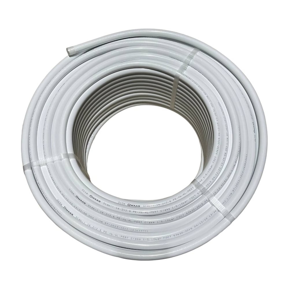 Изображение товара Труба из сшитого полиэтилена WAAG Stabil DN16,2 x 2,6 PN10 (бухта 100 м) PE-Xb / Al / PE-RT WG.1130121