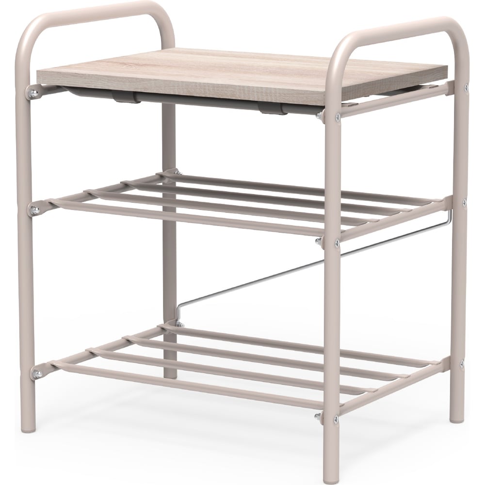 Изображение товара Банкетка 2 Nika Б2-Л дуб сонома/бежевый металлик Б2-Л/ДС дуб сонома/бежевый металлик