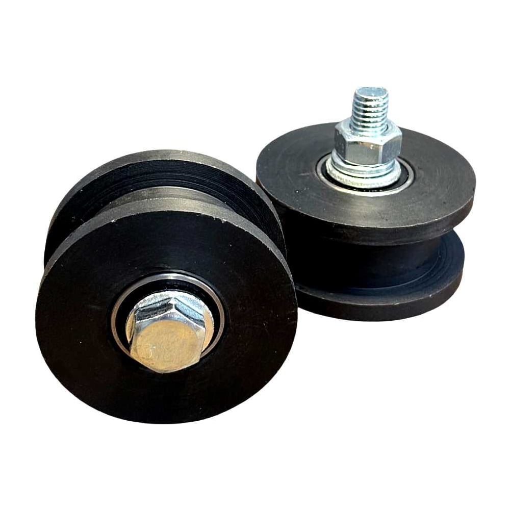 Изображение товара [Набор] Ролик чёрный для ворот 23 Болта d 70 под трубу 20х20 капролон 2 шт Ч2704ф2