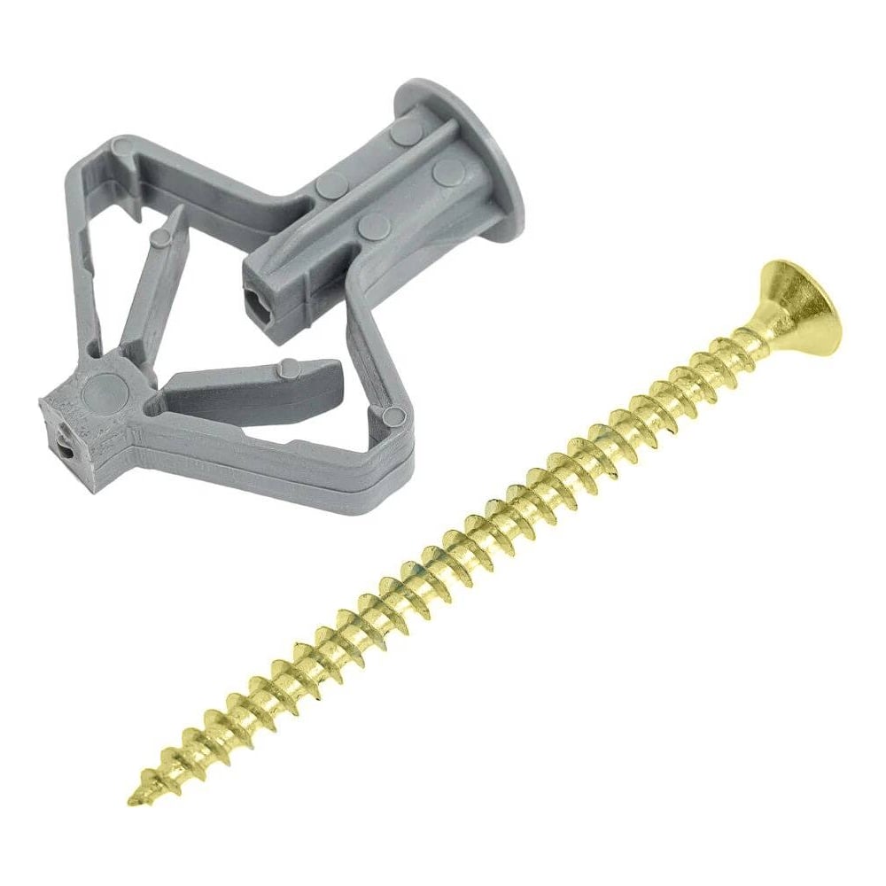 Изображение товара Дюбель-бабочка 4 мм 50 мм с желтым цинком PZ2