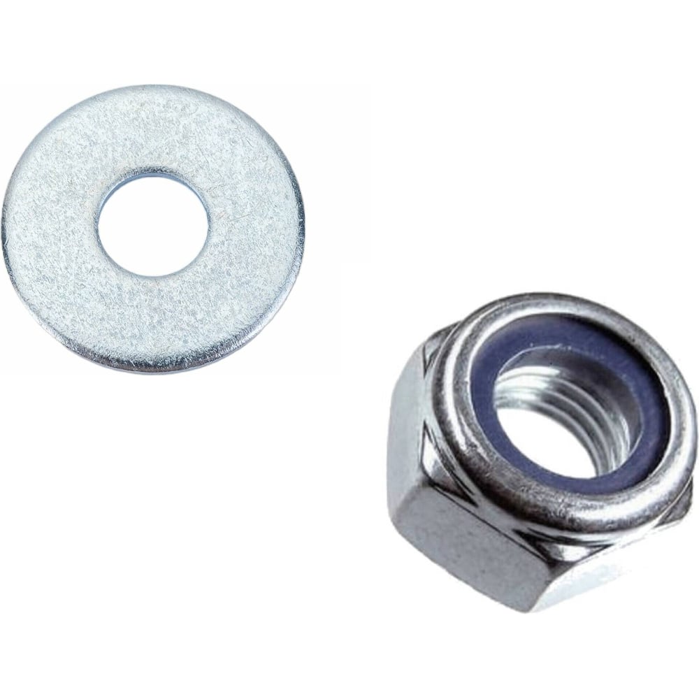 Изображение товара Набор 23 Болта Стоп гайки DIN985 +шайбы DIN9021 М8 оцинкованные (по 100 шт) А1С000080030507/А27000800032507ф100