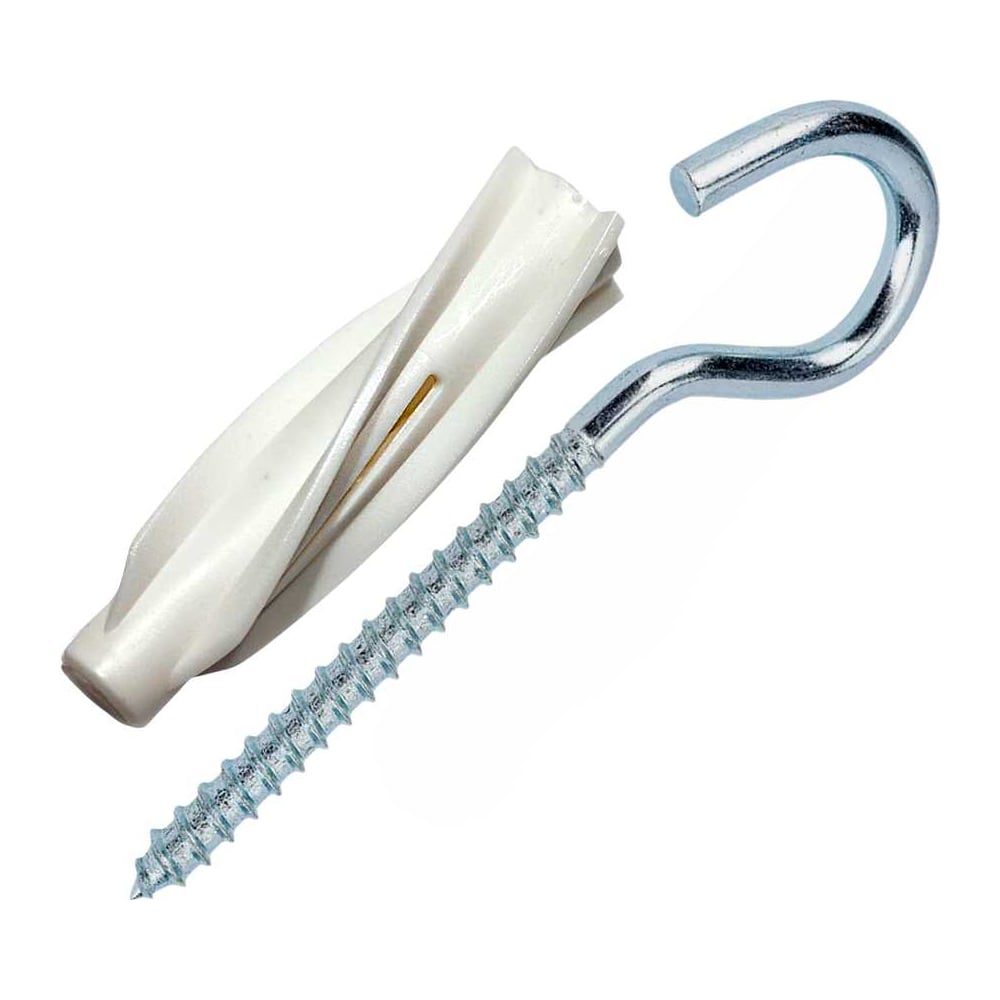 Изображение товара Шуруп полукольцо 5x60 с дюбелем 8x55 для газобетона Изображение товара Шуруп полукольцо 5x60 с дюбелем 8x55 для газобетона