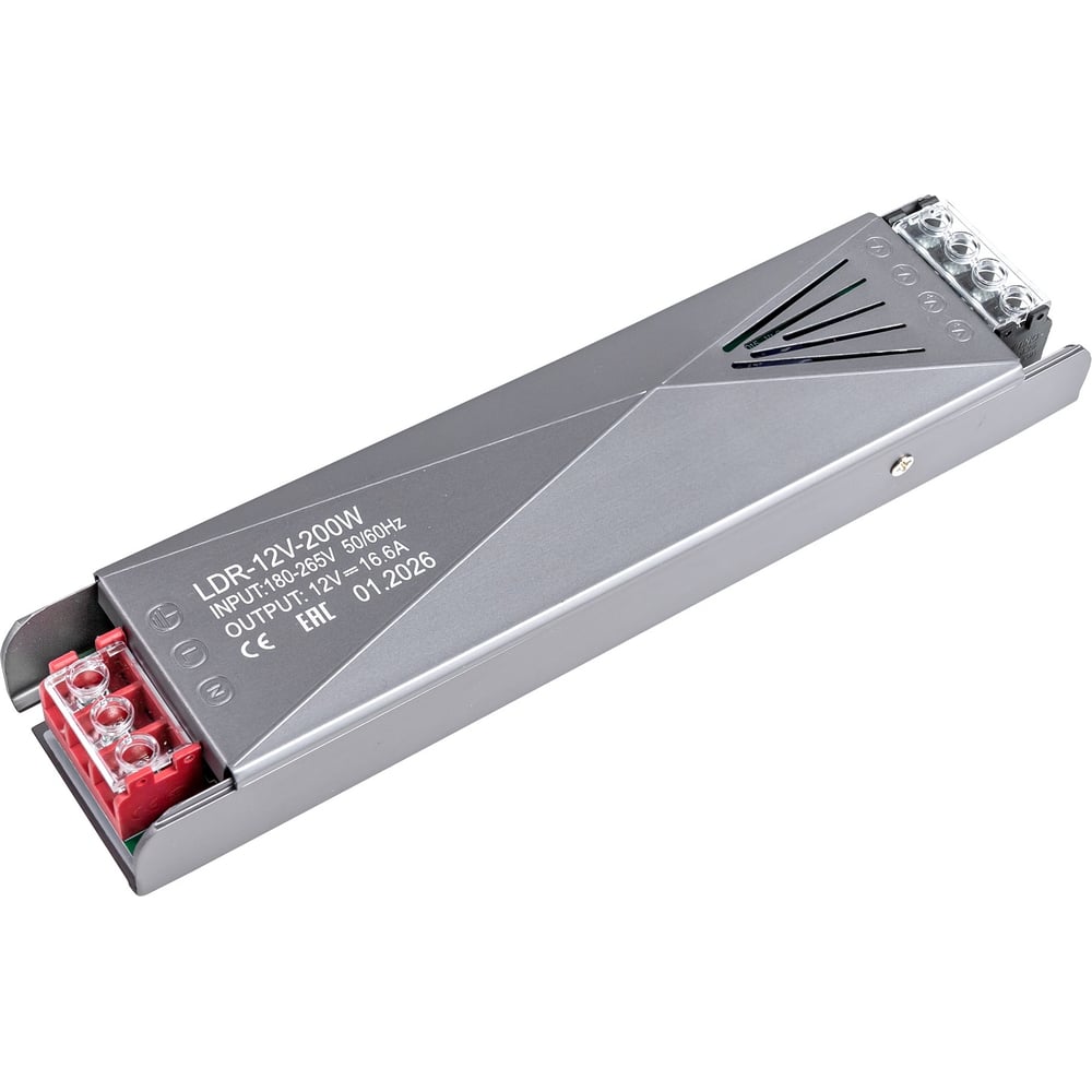 Изображение товара Драйвер для LED ленты Сириус А 12В IP20 200Вт 16,6А 205x50x24мм СириусА LDR-12V-200W