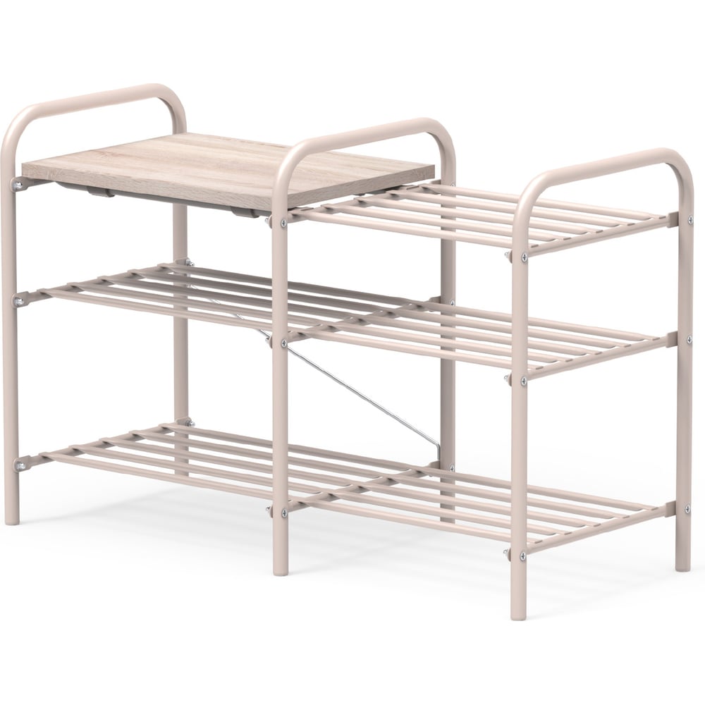 Изображение товара Этажерка Ника ЭТЛ4-Л дуб сонома/бежевый металлик - стиль и функциональность