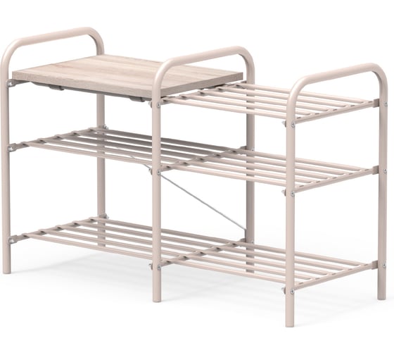 Изображение товара Этажерка Люкс Nika ЭТЛ4-Л дуб сонома/бежевый металлик