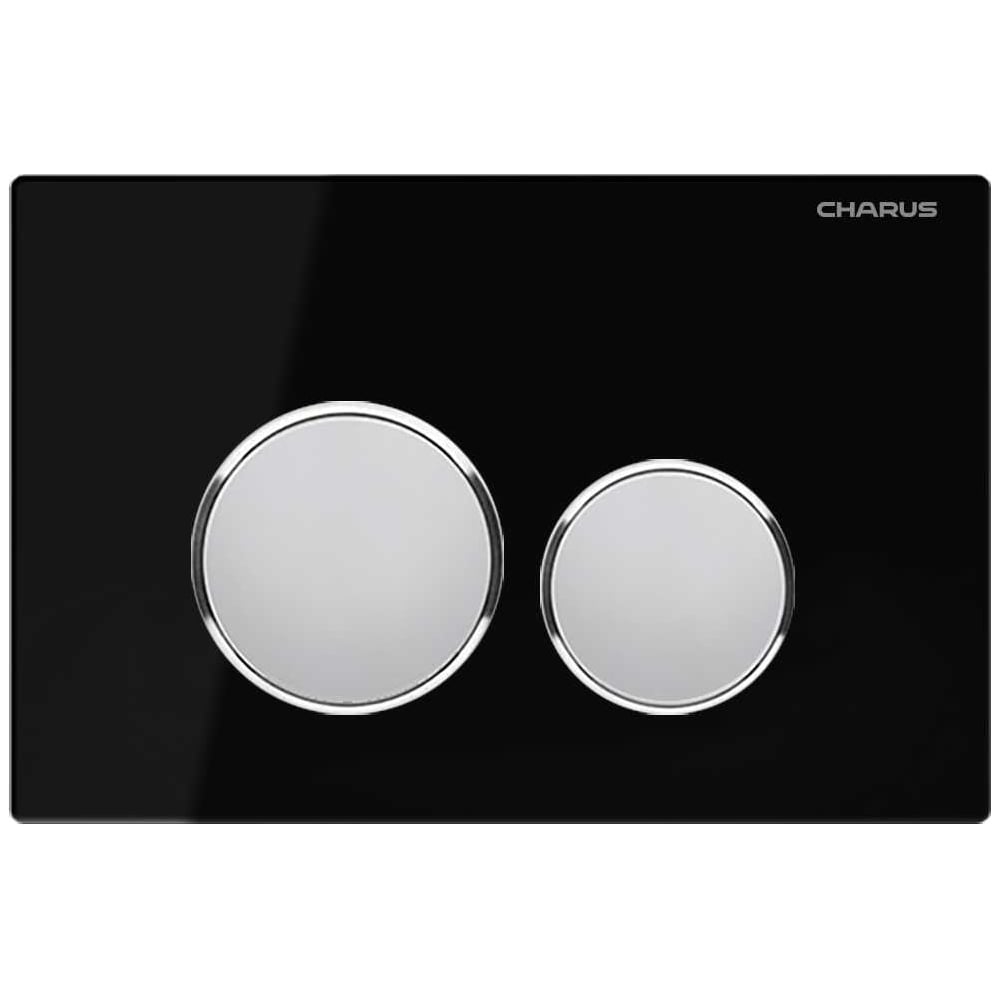 Изображение товара Клавиша для инсталляций к унитазам CHARUS BAGLIORE закаленное стекло черный