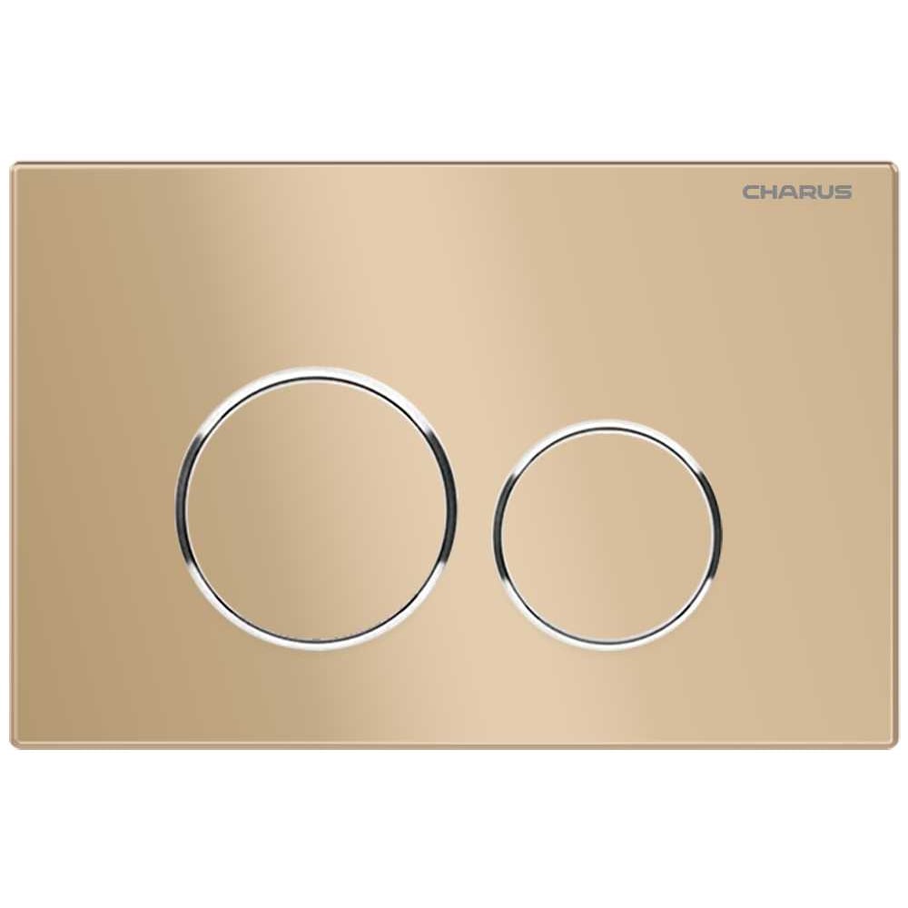 Изображение товара Клавиша для инсталляции CHARUS TM SPAZIO, Пластик ABS+Хромированные кольца Тип: Механический Размер: 245*165*14,5 Цвет: Матовый песок FP.330.51.01