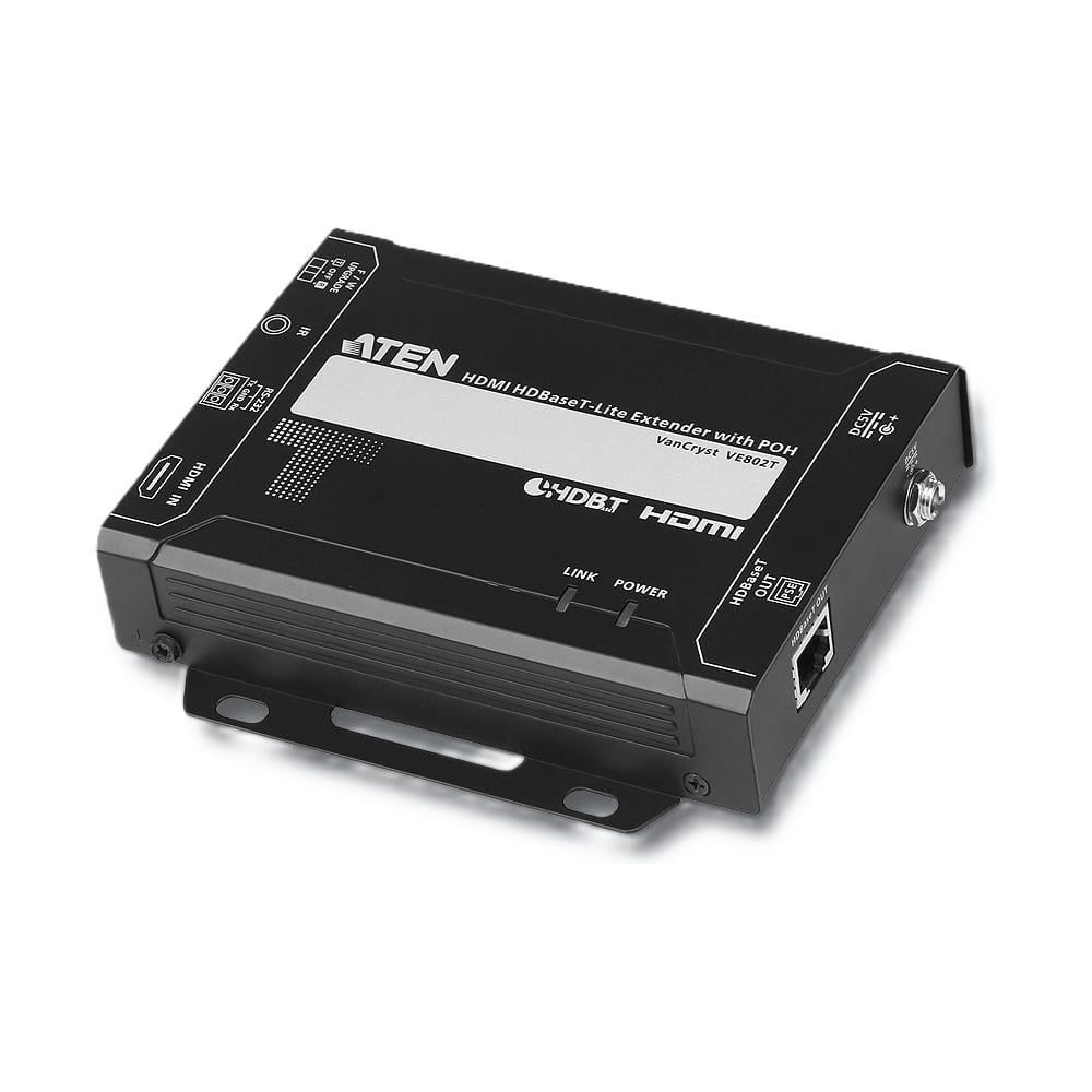 Изображение товара Удлинитель ATEN HDMI HDBaseT-Lite+RS232+IR, 60 м, 1xUTP Cat5e, HDMI+RJ45+3-контактн. клемма+MINIJACK, F, без шнуров, БП 220 5V VE802T-AT-G