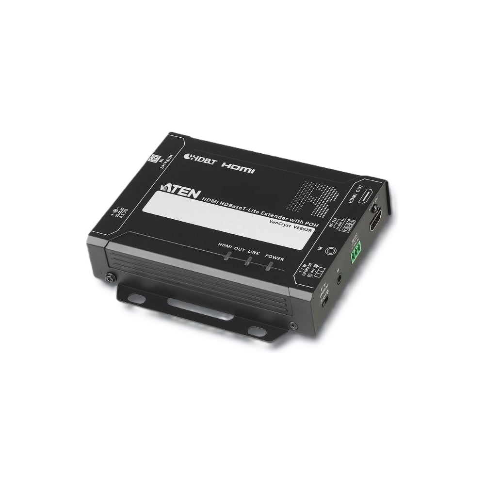 Изображение товара Удлинитель ATEN HDMI HDBaseT-Lite+RS232+IR, 60 м, 1xUTP Cat5e, HDMI+RJ45+3-контактн. клемма+MINIJACK, F, без шнуров, без БП VE802R-AT-G