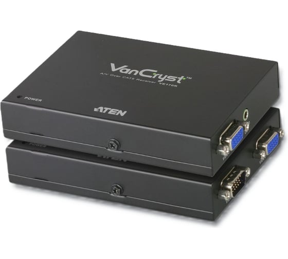 Изображение товара Удлинитель ATEN extender, VGA/SVGA+AUDIO, 300 м, 1xUTP Cat5e, HD-DB15+MINI JACK, M+F F, со шнуром VGA+AUDIO, БП 220 5.3V VE170-AT-G