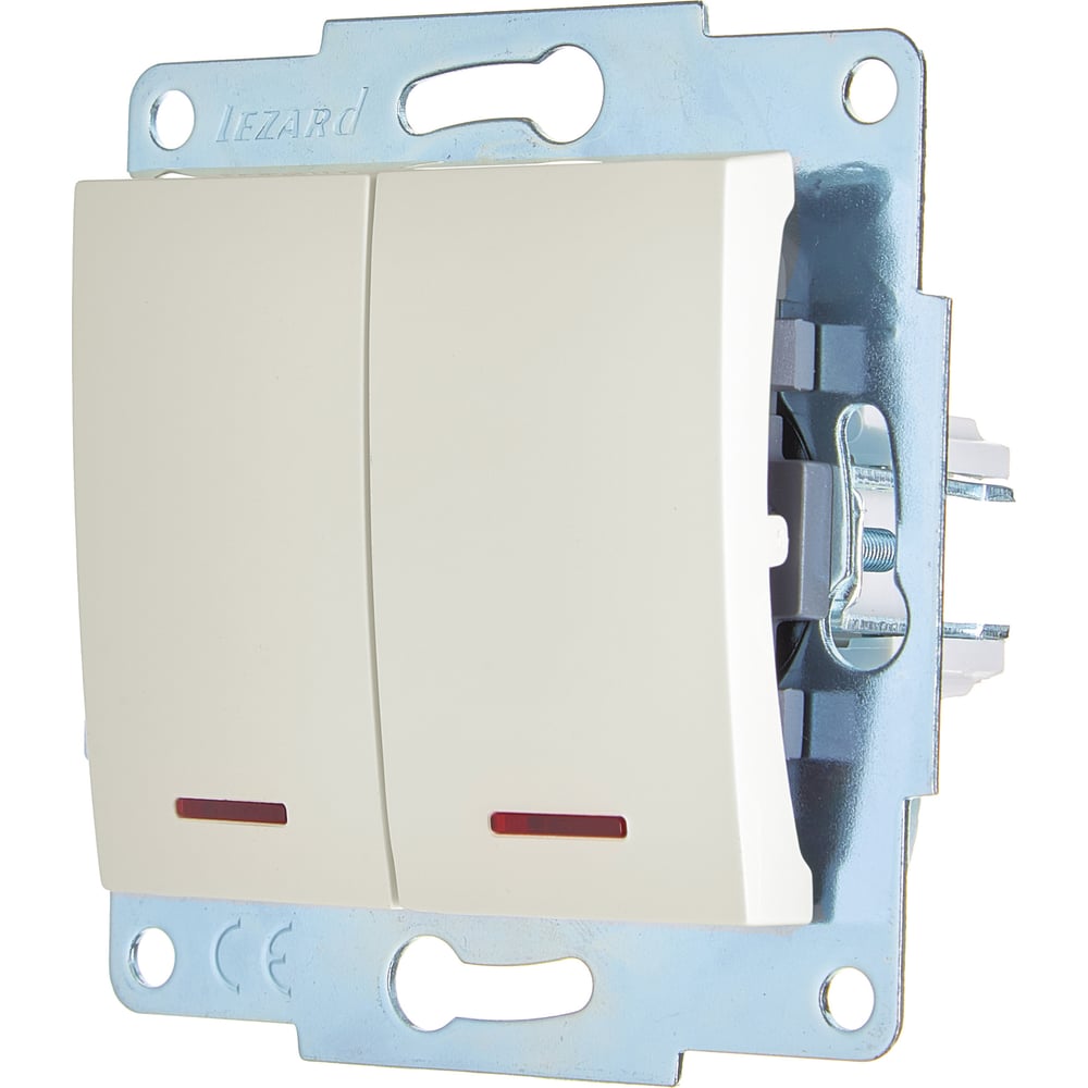 Изображение товара Механизм выключателя двойного Lezard ASTI с подсветкой, жемчужно-белый перламутр 7081-3088-112 Изображение товара Механизм выключателя двойного Lezard ASTI с подсветкой, жемчужно-белый перламутр 7081-3088-112
