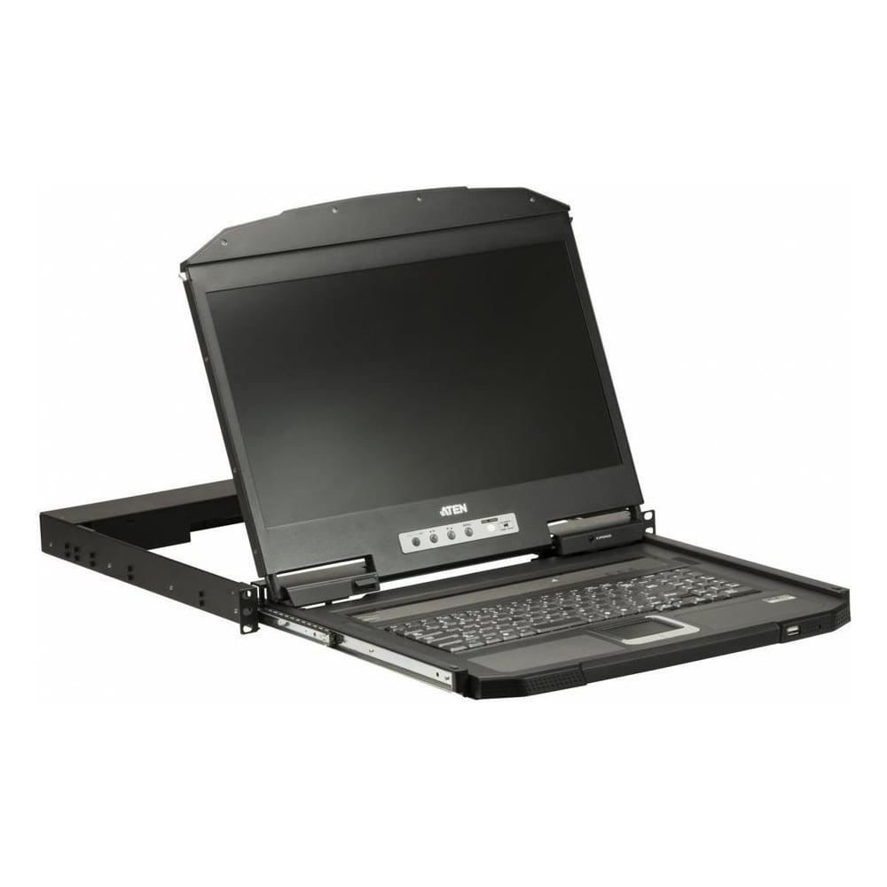 Изображение товара Консоль ATEN KVM 1U укороченной глубины, Single Rail, с широкоэкранным ЖК-дисплеем 18.5 с разрешением Full HD 1920 x 1080 и интерфейс CL3700NW-ATA-RG