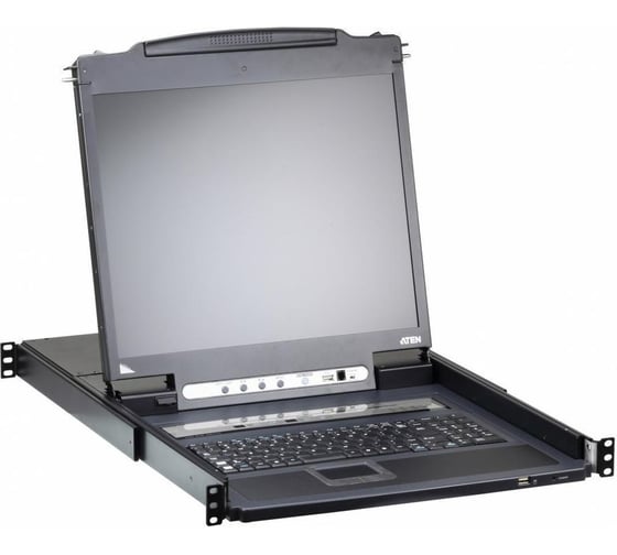 Изображение товара Консоль ATEN KVM 1U 8-портовый с OSD, PS/2, USB, VGA, КВМ-переключатель с ЖК дисплеем 17, доступом по IP, c поддержкой USB-периферии CL5708IM-ATA-RG