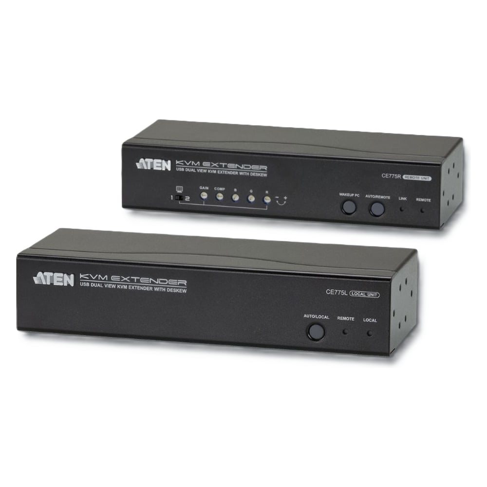 Изображение товара Удлинитель ATEN CE775-AT-G с KVM-шнуром и 2xSVGA, USB A, RS232