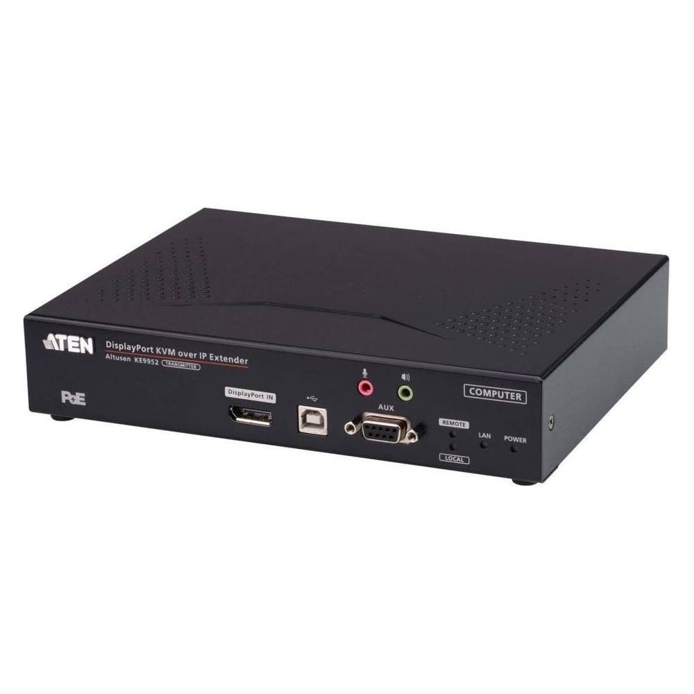 Изображение товара Удлинитель ATEN 4K KVM с доступом по IP, поддержкой одного DisplayPort-дисплея и функции PoE, передатчик KE9952T-AX