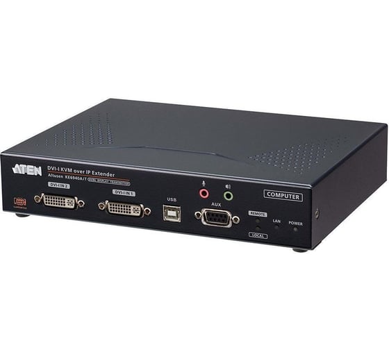Изображение товара Удлинитель ATEN DVI-I KVM с доступом по IP и Интернет с поддержкой двух дисплеев (передатчик) KE6940AiT-AX-G