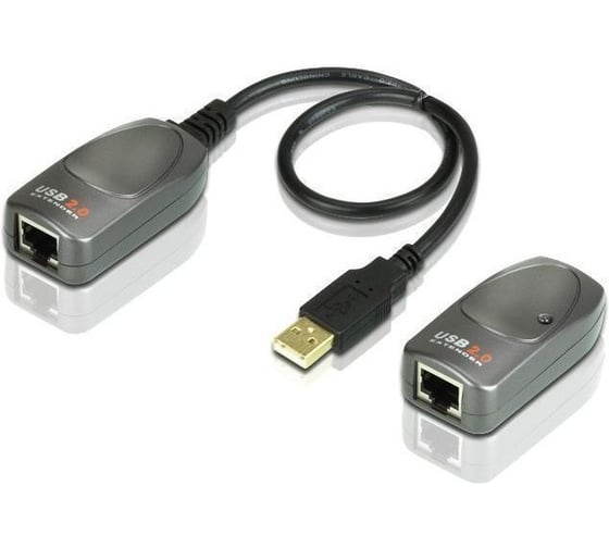Изображение товара Удлинитель ATEN extender, USB 2.0, 60 метр., 1xUTP Cat5e, USB A-тип, Male/Female, без шнуров, DC 5.3V, (GCR-UEC60DC) UCE260-AT-G