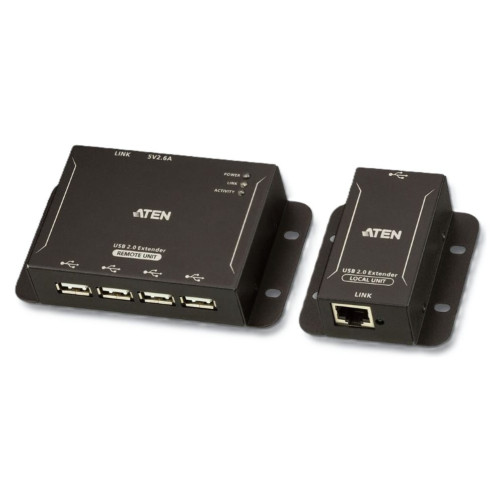 Изображение товара Удлинитель ATEN USB 2.0, 50 м., 1xUTP, max data rate high-speed 480Mbps/full-speed 12Mbps/low-speed 1.5Mpbs, 1xUSB B+4xUSB A, бп 220/5V UCE3250-AT-G