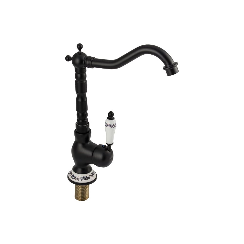 Изображение товара Смеситель BRIMIX 1533 для кухни with высокий излив, черный/белый матовый