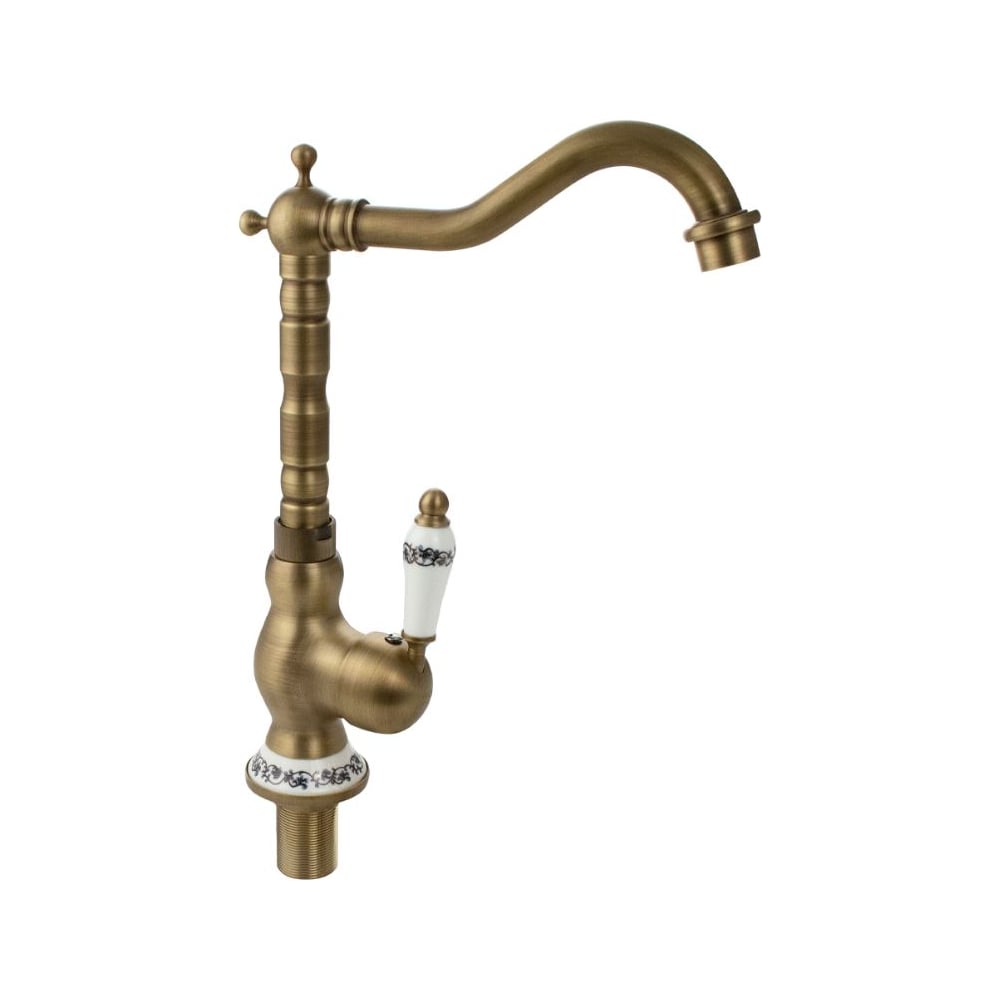 Изображение товара Смеситель для кухни BRIMIX под БРОНЗУ, высокий излив, поворот на 360 градусов, шаровый из латуни 153