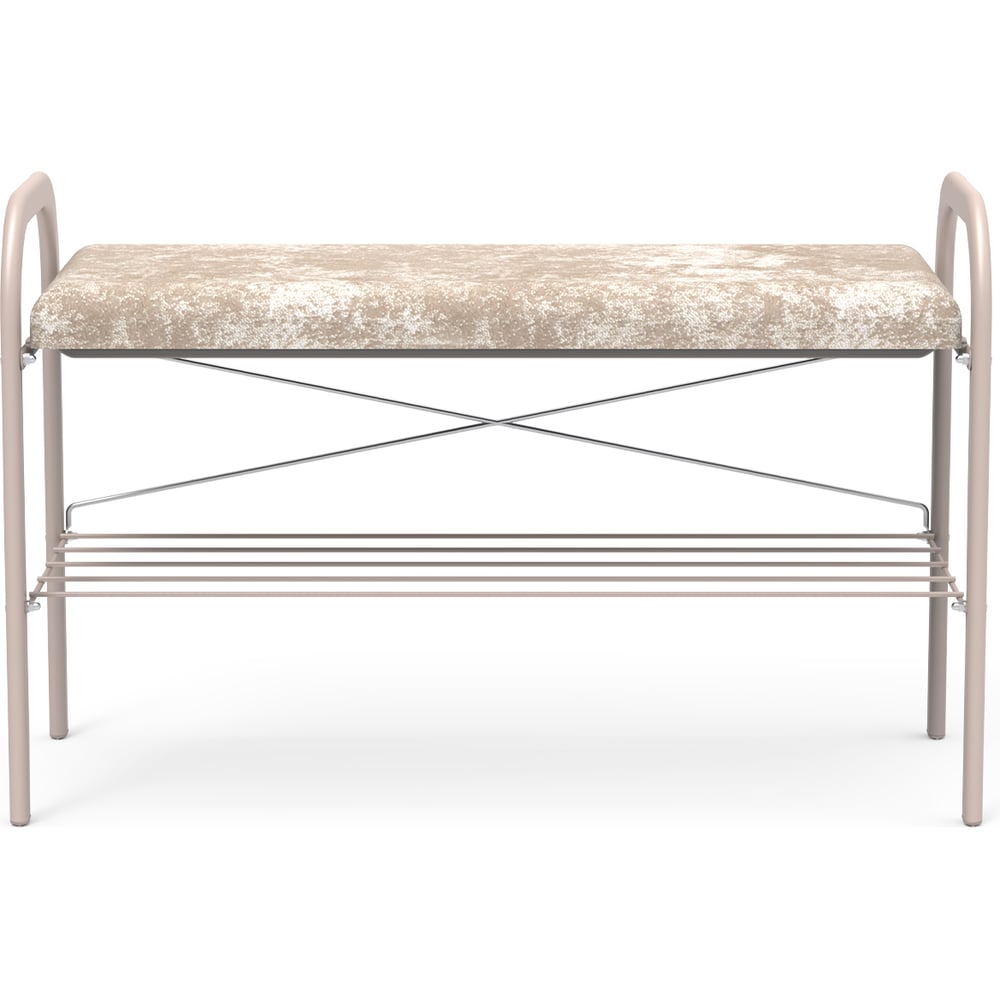 Изображение товара Этажерка с мягким сиденьем Nika Люкс латте/бежевый металлик ЭТЛ6-ПР/БЖ