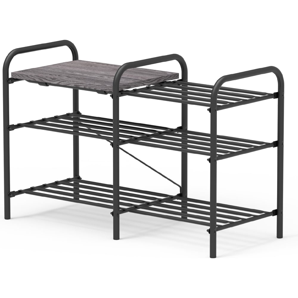 Изображение товара Этажерка Люкс Nika ЭТЛ4-Л ясень черный/черный