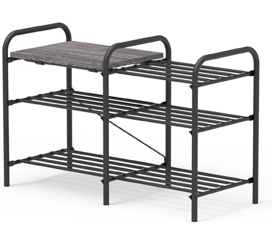 Изображение товара Этажерка Люкс Nika ЭТЛ4-Л ясень черный/черный