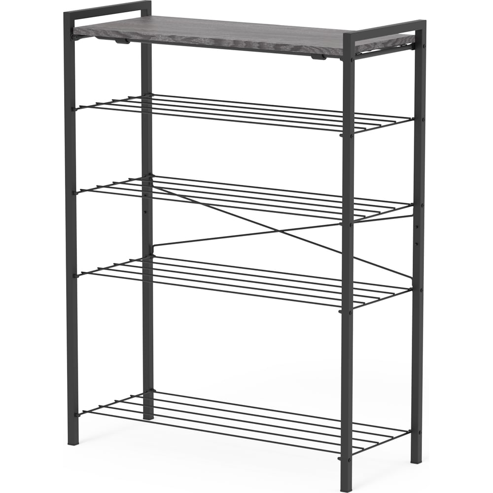 Изображение товара Стеллаж Nika ЭКТ5-80Л Элегантный черный матовый, 5 полок