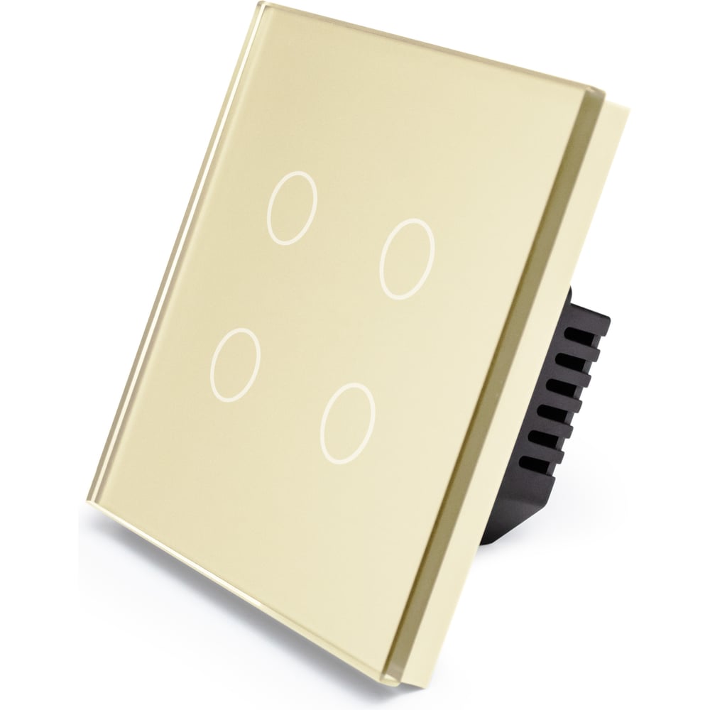 Изображение товара Сенсорный выключатель Vell GD1P-4G-S золотой с Wi-Fi (Tuya Smart Life) 4 клавиши